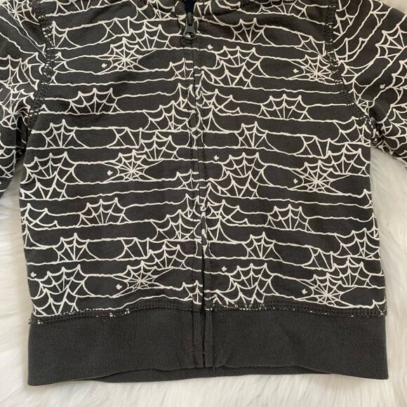 Baby Gap gray spiderweb Halloween hoodie - Picture 2 of 6